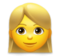 Woman- Blond Hair emoji on LG